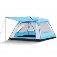 IDWO-Tent IDWO Camping Tent Waterproof Pop Up Tent Outdoor Beach Large 5-8 People Portable Square Family Tent,Blue