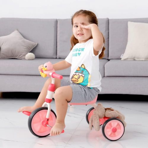  [아마존베스트]Ancaixin 3 in 1 Kids Tricycles for 1-4 Years Old Kids with Detachable Pedal and Training Wheels | Baby Balance Bike Riding Toys for 2 Year Old Boys Girls | Infant Toddler First Birthday New