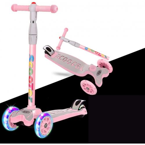  Kinder Roller Dreiradscooter Roller 2-6-8-12 Vierrad-Blitz-Schaukel-Pendelauto fuer Kinder FANJIANI (Farbe : Rosa)