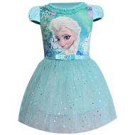 WNQY Toddler Cartoon Party Costume Little Girls Princess Elsa Gown Dress