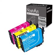 NoahArk 3 Packs 702XL Remanufacture Ink Cartridge Replacement for Epson 702 702XL T702 T702XL use for Epson Workforce Pro WF-3720 WF-3720DWF WF-3730 WF-3733 Printer (1 Cyan, 1 Yell