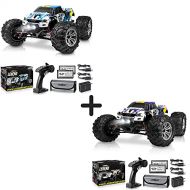 LAEGENDARY 1:10 Scale Large RC Cars 50+ kmh Speed - Boys Remote Control Car 4x4 Off Road Monster Truck Electric - All Terrain Waterproof Toys Trucks for Kids and Adults - Blue-Yellow and Purp