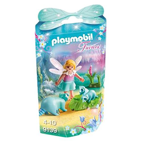 플레이모빌 Playmobil 9139 Fairy Girl with Raccoons Playset, Multicolor