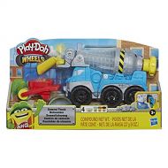 [아마존베스트]Play-Doh Wheels Cement Truck Toy for Kids Ages 3 & Up with Non-Toxic Cement-Colored Buildin Compound Plus 3 Colors