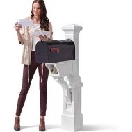 Step2 Atherton Mail Post, Mailbox Not Included, Durable, Weather-Resistant, Easy Install, Timeless Design, Classic White