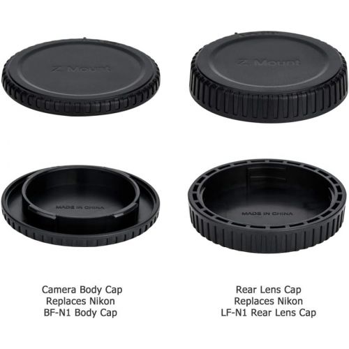  PROfezzion 2 Pack Z Mount Body Cap Cover & Rear Lens Cap for Nikon Z7 Z7II Z6 Z6II Z5 Z50 Z fc Zfc Mirrorless Camera and Z Mount Lenses,with 2 Extra Hot Shoe Covers to Protector The Camera Ho