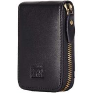 [아마존베스트]BRASS TACKS Leathercraft Vintage Handmade Full Leather Front Pocket Wallet RFID Blocking Multi Card Case with Zipper Pocket for Men Women with Box Packing