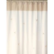 Creative Bath Products Dragonfly Flies Embroidered Fabric Shower Curtain