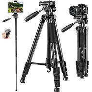 Victiv Tripod, 72 inches Aluminum Camera Tripod with Pan Head and Tablet Mount, Travel Tripod Compatible with Canon Nikon Sony Camera, Smartphone Cell Phone and Tablets
