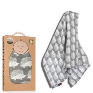 Milkbarn Organic Cotton Swaddle Blanket - Gray Hedgehog by MilkBarn