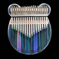 [아마존베스트]Dyna-Living Kalimba 17 Keys Finger Piano Acrylic Kalimba Instrument Crystal Thumb Piano Transparent Musical Instrument Gifts for Children Adults Beginners with Protective Box (Bear