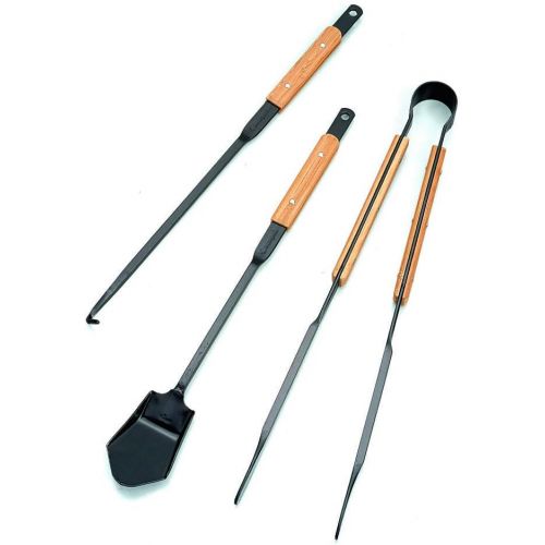  Snow Peak Fire Tool Set - Includes Shovel, Poker, Fire Tongs - Bamboo Handles - Steel - 3.75 Ibs