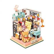 Hands Craft DIY Miniature House Kit Sweet Dreams Bedroom to Build for Adults and Teens. Beautiful Bedroom, Cute Display, Cute Bed, Drawer, Complete Crafting Kit (DS016)
