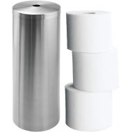 iDesign Forma Metal Toilet Paper Tissue Roll Reserve Canister Organizer for Master, Guest, Kids, Office Bathroom or Closet, 5.5 x 5.5 x 14, Brushed Stainless Steel