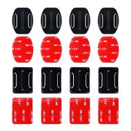 AFAITH 8 PCS Helmet 3M Adhesive Pads Sticker Flat Curved Mounts - 3X Curved and 3X Flat Mounts Accessories kit for Gopro Hero 10 9 8 7 6 5 4 3+ 3 TM052