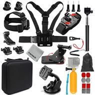 Gurmoir 16in1 Outdoor Action Camera Accessories Kit for Gopro Hero 10/9 Black/8/Max/7/6/5/AKASO/DJI Osmo/SJCAM/APEMAN and More Action Cameras Climbing Hiking (DT01)