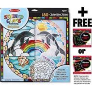 Melissa & Doug Dolphins: Stained Glass Made Easy Series & 1 Scratch Art Mini-Pad Bundle (09291)