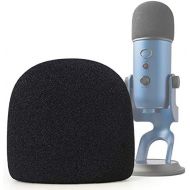 Microphone Foam Mic Windscreen Cover for Blue Yeti, Yeti Pro Microphones, Blue Yeti Pop Filter Wind Shield by SUNMON (Black)