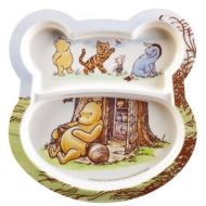 Smile more Planet Zaks Good to Go Classic Pooh Shaped Divided Plates, 8.5-Inch, Set of 2
