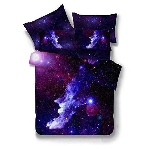  [아마존베스트]Mengersi Galaxy Space Duvet Cover Set Galaxy Bedding Set Twin Size for Kids Boys Toddler (1 Pillowcase,1 Duvet Cover)
