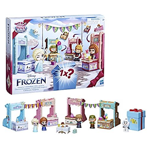 디즈니 Disney Frozen 2 Twirlabouts Surprise Celebration Playset, 5 Dolls, 4 Convertible Sleds, 12 Accessories, Toy for Kids 3 and Up