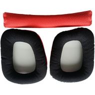 [아마존베스트]Winomo Pair Replacement Soft Foam Ear Pads Ear Pads Head Beam Pads Logitech G430G930headsetred + Black)