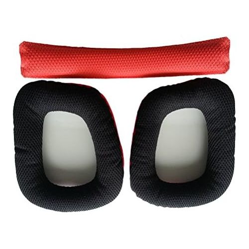  [아마존베스트]Winomo Pair Replacement Soft Foam Ear Pads Ear Pads Head Beam Pads Logitech G430G930headsetred + Black)