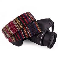 Wolven Pattern Canvas Camera Neck Shoulder Strap Belt Compatible with All DSLR/SLR/Men/Women etc, Multiple Striped