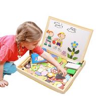 [아마존베스트]ODDODDY Educational Wooden Toys for Girls Boys Kids Children Toddlers Magnetic Drawing Board Puzzles Games Learning for Age 3 4 5 6 7 8 9 Year Old Gift Idea Birthday Halloween Chri