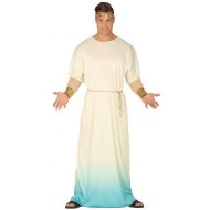 Fancy Me Mens Blue Cream Greek Grecian Toga Historical International Around The World Fancy Dress Costume Outfit Large