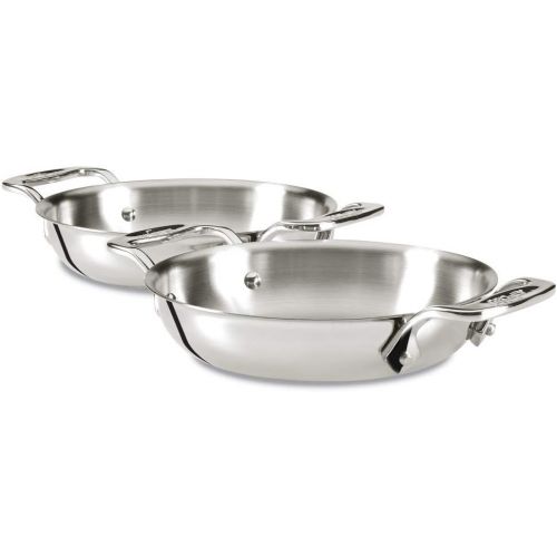  All-Clad E849B264 Stainless Steel Gratins, Silver, Set of Two