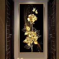 Brand: LucaSng Painting Diamonds Panorama Canvas Pictures Golden Rose Diamond Painting Wall Pictures Living Room Home Decoration Art Prints Handmade Adhesive Painting 60 x 120 cm