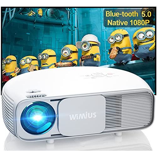  Bluetooth Projector Native 1080P 7000Lux Full HD, WiMiUS Upgrade S4 Home & Outdoor Projector Support 4K & Dolby, 300 Led Video Projector Compatible with Fire TV Stick, PS4, Laptop,