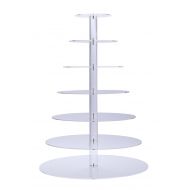 BonNoces Acrylic 7-Tier Round Stacked Party Cupcake Stand -Tiered cake Stand/Cupcake Tower -Tea Party Serving Platter for Wedding Party