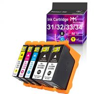 MM MUCH & MORE Compatible Ink Cartridge Replacement for Dell 31 32 33 34 Series Ink Cartridges to Used with Dell V525w V725w Printer (2 x Black + Cyan + Magenta + Yellow, 5 Pack)