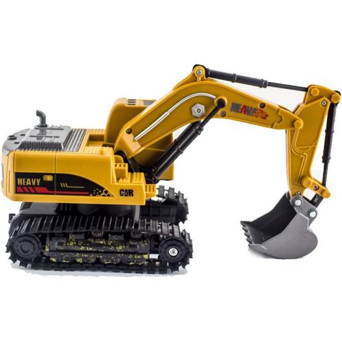  WZRYBHSD RC Excavator, 2.4Ghz Electric Remote Control Digger Tractor Toy Truck, RC Construction Tractor with Light, RC Digger Truck,RC Car for Boys Girls Adult