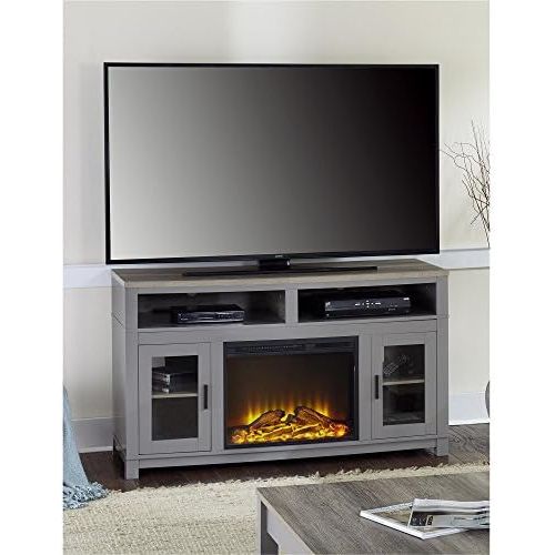  Ameriwood Home Carver Electric Fireplace TV Stand for TVs up to 60 Wide, Gray