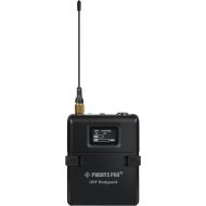 Phenyx Pro Wireless Bodypack Transmitter, UHF Bodypack Microphone for PTU-1U/PTU-2U True Diversity Wireless Microphone Systems, w/Tunable Channels, Mute Function (PWB-12)