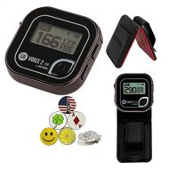 AMBA7 Golf Buddy Voice 2 Golf GPS/Rangefinder Bundle with Belt Clip, 5 Ball Markers and 1 Hat Magnetic Clip, Black