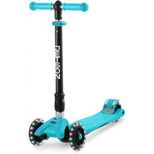  JETSON Twin Folding 3-Wheel Kick Scooter- Light-Up Wheels, Lean-to-Steer Design and Height Adjustable Handlebar, for Kids Ages 5+