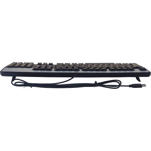 에이치피 HP KU-0316 USB Wired Keyboard 104 Keys Black and Silver Part# 434821-002