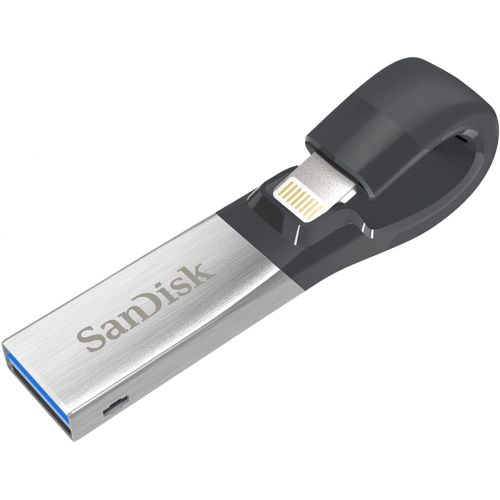 샌디스크 SanDisk iXpand Flash Drive 128GB for iPhone and iPad, Black/Silver, (SDIX30C-128G-GN6NE)