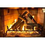 Barton 10-Piece Fireplace Logs Ceramic Logs Wood Fire Place Log Gas Heat Resistant Realistic Logs Stackable Logs Indoor or Outdoor Set