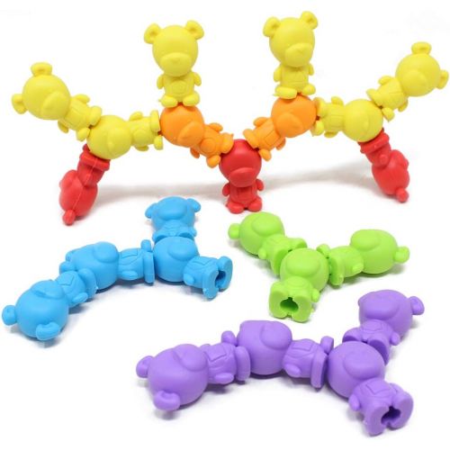  [아마존베스트]JOYIN Play-Act Counting Sorting Bears Toy Set with Matching Sorting Cups Toddler Game for Pre-School Learning Color Recognition STEM Educational Toy-72 Bears, Fine Motor Tool, Dice