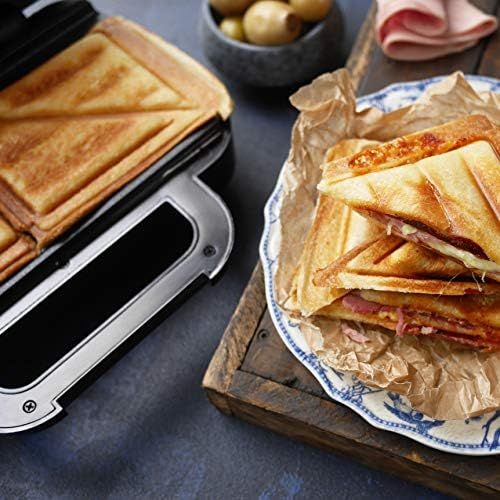 브레빌 [아마존베스트]Breville VST082X Ultimate Sandwich Maker With Extra Deep Plates, Sandwich Toaster For Toasting 2 Slices, Removable, Non-Stick Plates, Stainless Steel, Black
