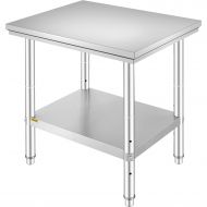 Mophorn Commercial Worktable & Workstation 24 x 30 x 32 Inch Stainless Steel Work Table Heavy Duty Commercial Food Prep Work Table for Home, Kitchen, Restaurant Metal Prep Table wi