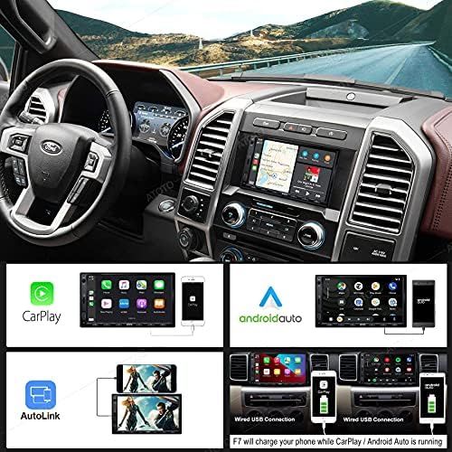  ATOTO F7 Double DIN Radio, Car Radio with Navigation, Android Auto & CarPlay, 7 Inch Dashboard, Built in Video, Mirrorlink, Phone Charging, Bluetooth, HD Camera Input, up to 2TB SS