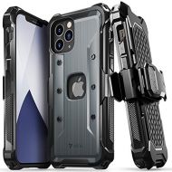 [아마존베스트]Vena vArmor Rugged Case Compatible with Apple iPhone 12 / iPhone 12 Pro (6.1-inch), (Military Grade Drop Protection) Heavy Duty Holster Belt Clip Cover with Kickstand - Space Gray