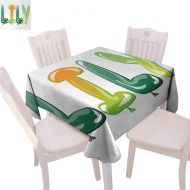 CobeDecor cobeDecor Lily Dinner Picnic Table Cloth Colorful Popular Common English Girl Name Design with Balloons Party Festive Occasion Waterproof Table Cover for Kitchen 70x70 Multicolor