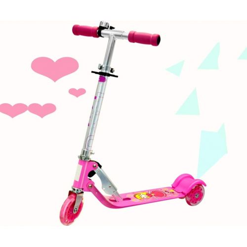  Kinder Roller Dreiradscooter Roller-Dreirad-Flash-Rad-Kinderwagen-Roller 3-6 Jahre Alter FANJIANI (Farbe : Rosa)